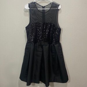 Taylor sequin top dress‎ bow front black